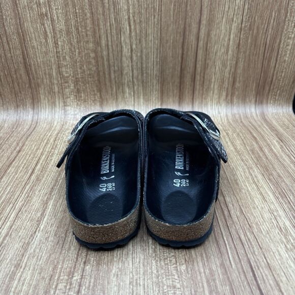 Birkenstock Siena Big Buckle Python Print Black Birko Flor US 9 EU 40 Sandals - Picture 4 of 8